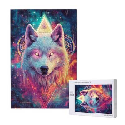 Puzzle 500 Teile Wolf Puzzles für Erwachsene Tier HD Puzzel Anspruchsvolles und Lustig Kreatives Unterhaltungsspiel, DIY Holzpuzzle für Erwachsene Als Feiertage Zimmer Deko Geschenk fur Frauen M-1928 von Yeogcohe